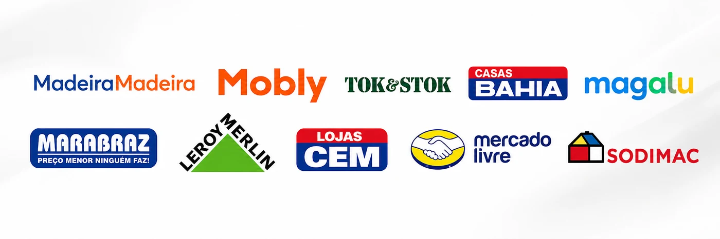 Logomarcas de empresas de móveis atendidas por Reinaldo Rocha